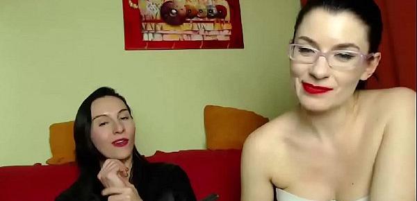  Lesbians fondling on private webcam show